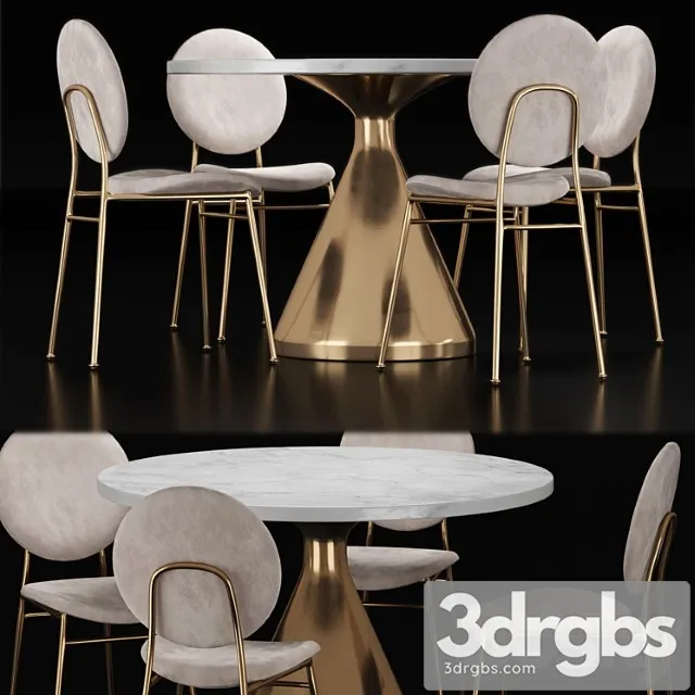 West Elm Dining Set 1 1 3D Model Download