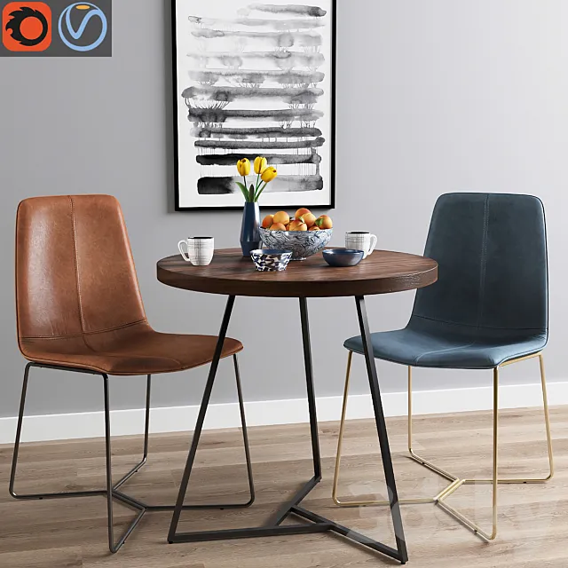 West Elm dining set 3DModel