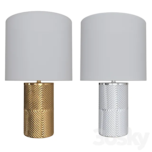 West Elm Etched Glass Table Lamp 3DModel West Elm Etched Glass Table Lamp 3DModel