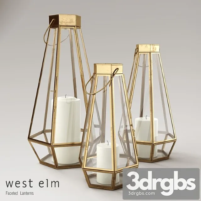 West Elm Faceted Lanterns 1 3D Model Download West Elm Faceted Lanterns 1 3D Model Download