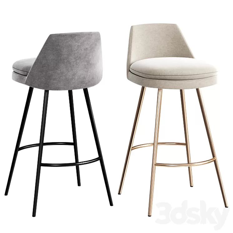 WEST ELM Finley Counter Stool 3D Model WEST ELM Finley Counter Stool 3D Model