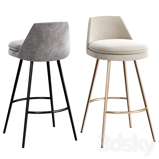WEST ELM Finley Counter Stool 3DModel 3DSKY Decor Helper