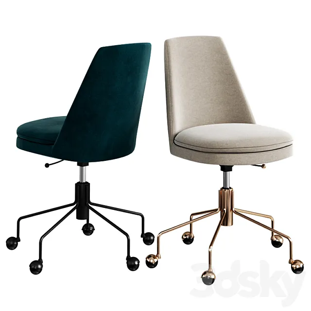 West elm Finley Swivel Office Chair 3D Model West elm Finley Swivel Office Chair 3D Model