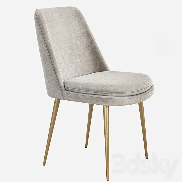 West Elm Finley Upholstered Dining Chair 3D Model
