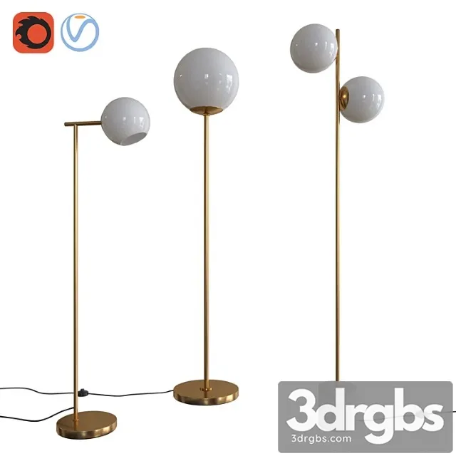 West Elm Floor Lamps Set 02 3D Model Download