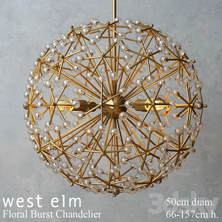 West elm – Floral Burst Chandelier 3D Model West elm – Floral Burst Chandelier 3D Model