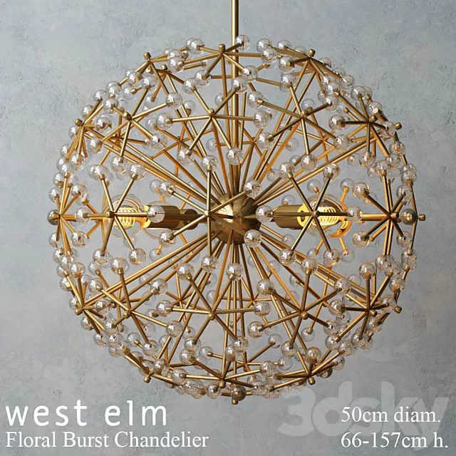 West elm – Floral Burst Chandelier 3DModel