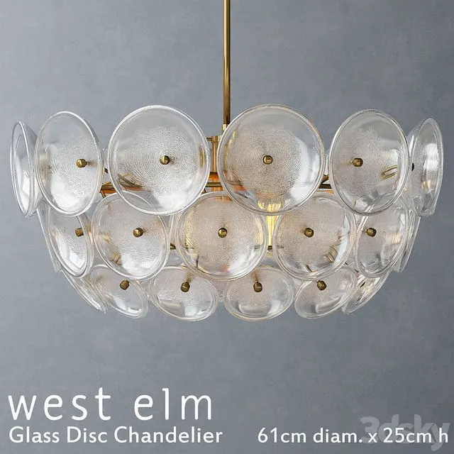 West elm – Glass Disc Chandelier 3D Model West elm – Glass Disc Chandelier 3D Model