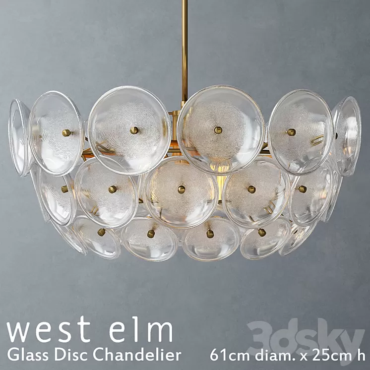 West elm – Glass Disc Chandelier 3D Model