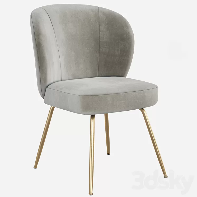 West Elm Greer Upholstered Dining Chair 3D Model West Elm Greer Upholstered Dining Chair 3D Model