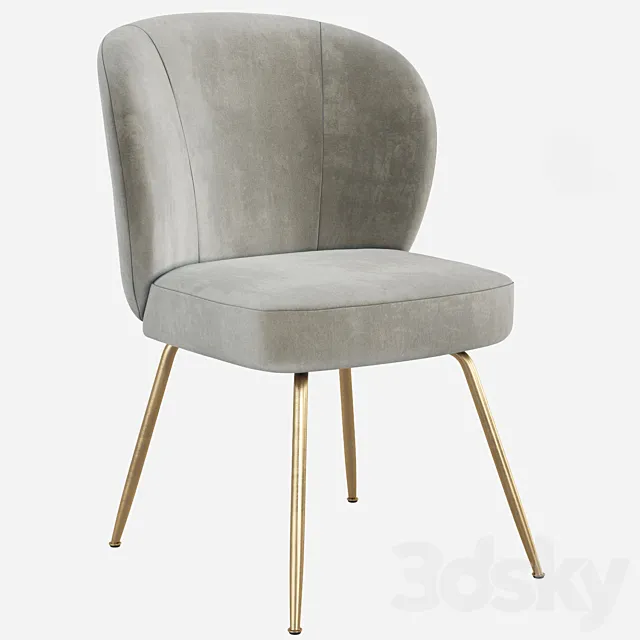West Elm Greer Upholstered Dining Chair 3DModel