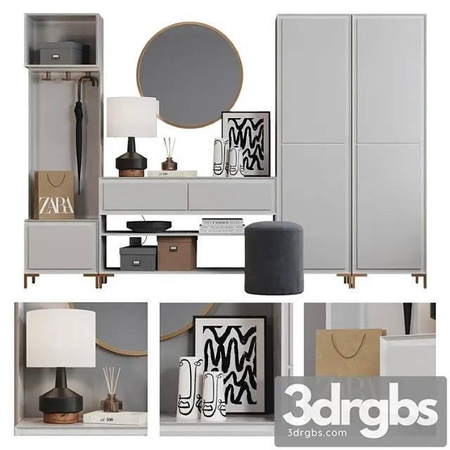 West elm hallway composition 4 2 3D Model Download