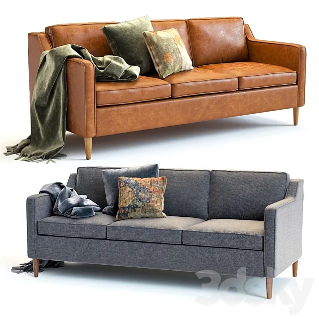 West Elm Hamilton Sofa 3D Model West Elm Hamilton Sofa 3D Model
