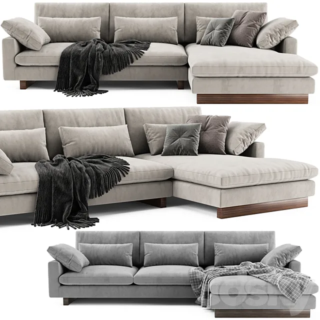 West Elm Harmony Chaise Longue 3D Model West Elm Harmony Chaise Longue 3D Model