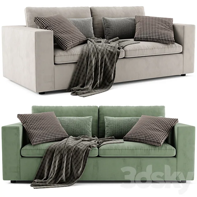 West Elm Harmony Modular 2 Seats Sofa 3D Model West Elm Harmony Modular 2 Seats Sofa 3D Model