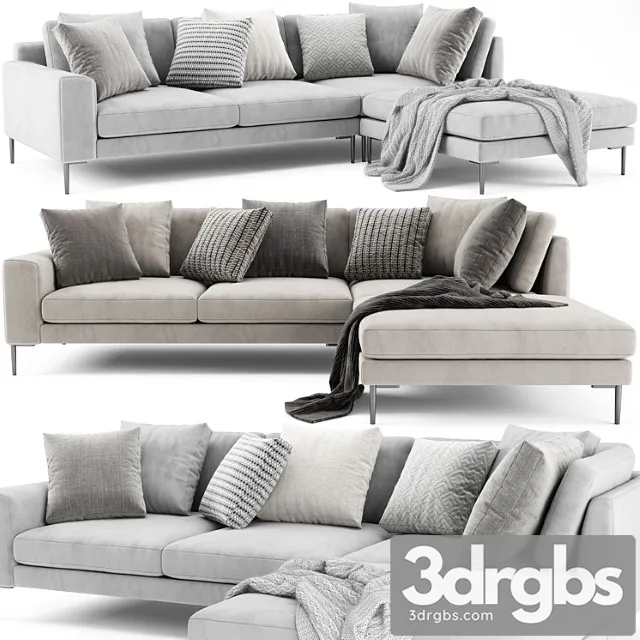 West Elm Harper With Ottoman 3D Model Download West Elm Harper With Ottoman 3D Model Download