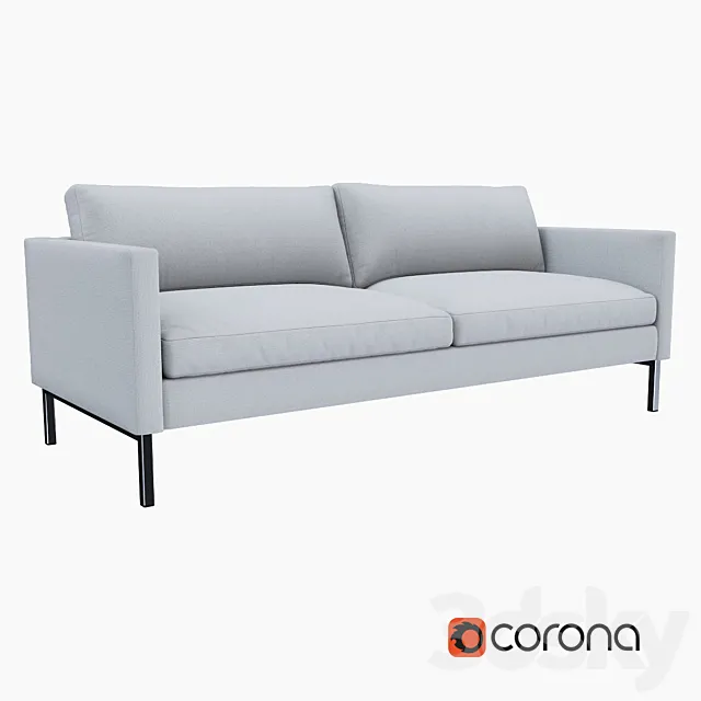 West Elm High Line Upholstered Sofa 3D Model West Elm High Line Upholstered Sofa 3D Model