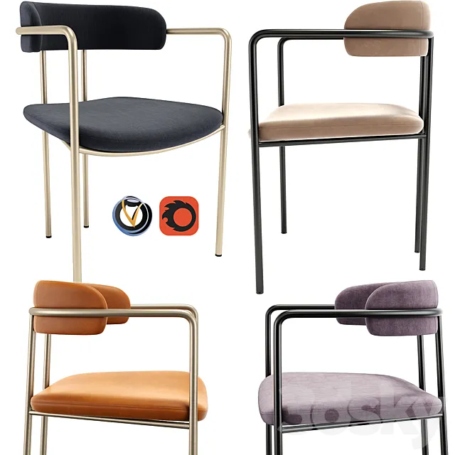 west elm lenox dining chair 3D Model west elm lenox dining chair 3D Model