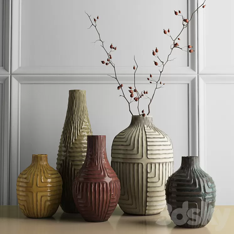 West Elm – Linework vases 3D Model