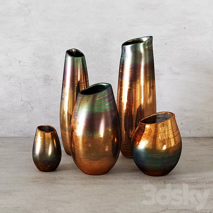West Elm – Luster Curve Vases 3D Model