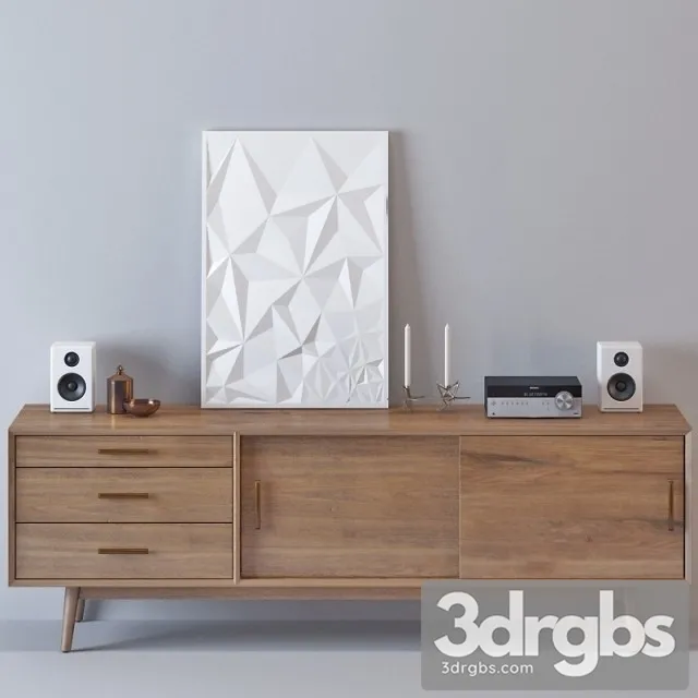 West Elm Media Console 2 3D Model Download