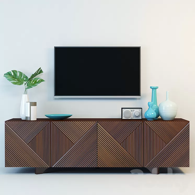 West Elm Media Console 3D Model