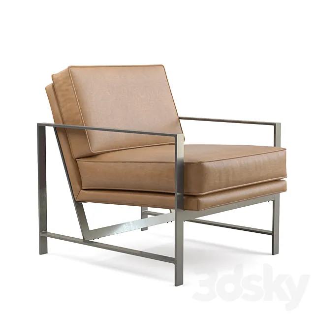 West Elm Metal Frame Chair (New) 3DModel West Elm Metal Frame Chair (New) 3DModel