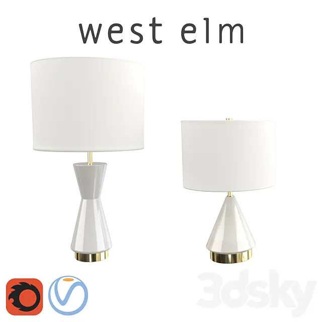 West Elm Metalized Glass Table Lamp Pearl 3D Model West Elm Metalized Glass Table Lamp Pearl 3D Model