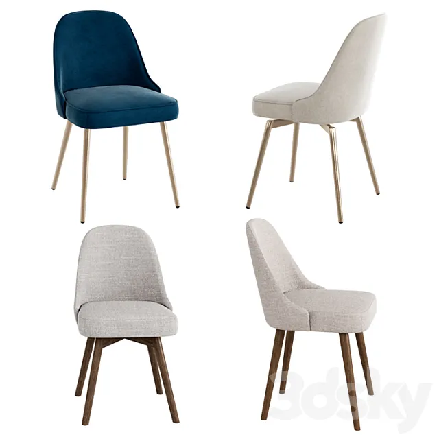 WEST ELM Mid-Century Chair set 3DModel