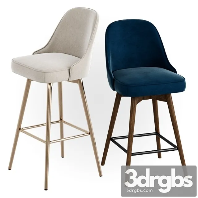 West elm mid-century velvet swivel bar + counter stools 2 3D Model Download West elm mid-century velvet swivel bar + counter stools 2 3D Model Download