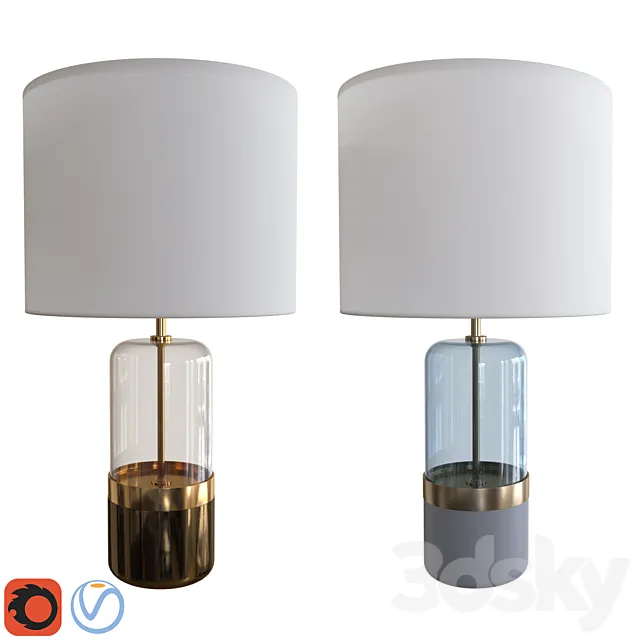 West Elm Mixed Material Table Lamp Large 3DModel West Elm Mixed Material Table Lamp Large 3DModel