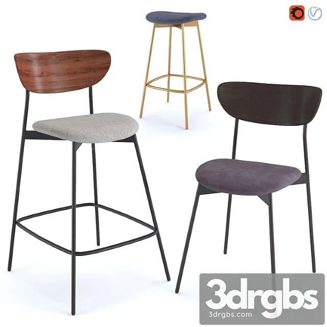 West Elm Modern Petal Bar Counter Stool 3D Model Download West Elm Modern Petal Bar Counter Stool 3D Model Download