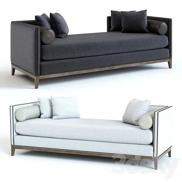 West Elm Nailhead Double Chaise 3DModel West Elm Nailhead Double Chaise 3DModel