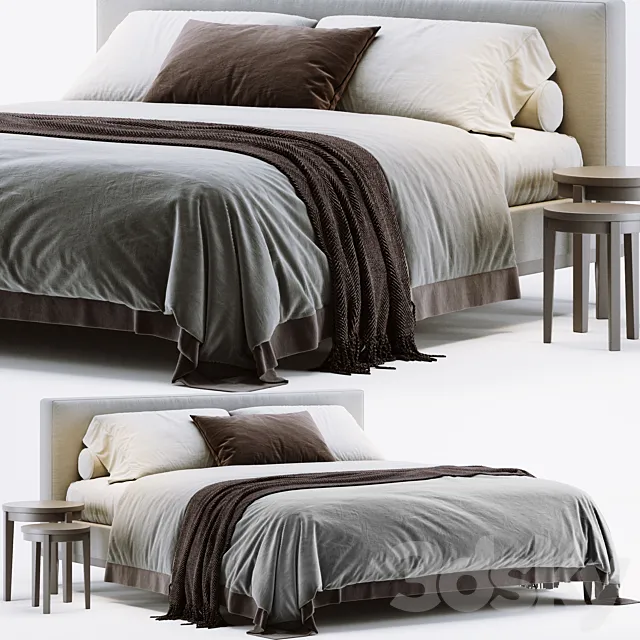 West Elm Newport Bed 3D Model West Elm Newport Bed 3D Model