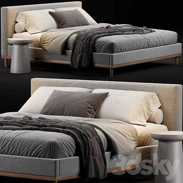 West Elm Newport Bed 3DModel West Elm Newport Bed 3DModel