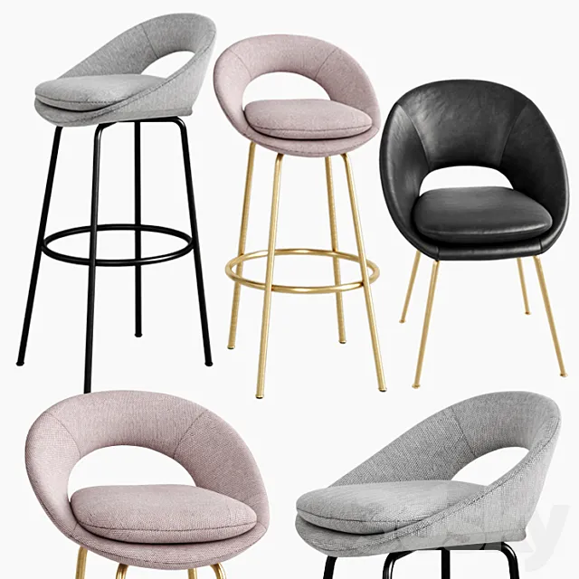 WEST ELM Orb Dining Chair & Bar & Counter Stools 3DModel WEST ELM Orb Dining Chair & Bar & Counter Stools 3DModel