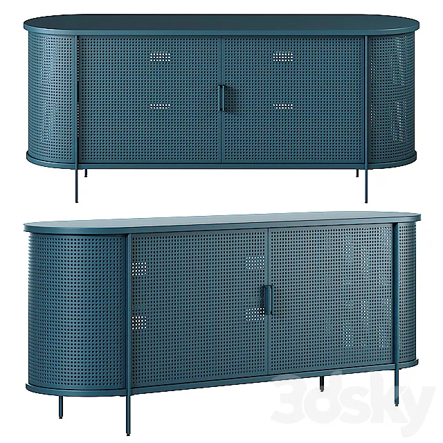 West Elm Perforated Metal Buffet 3DModel West Elm Perforated Metal Buffet 3DModel