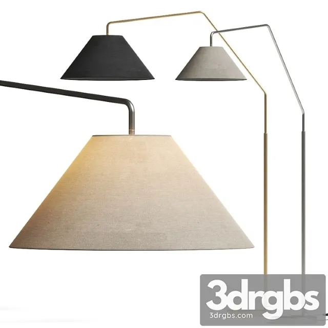 West elm sculptural overarching fabric cone floor lamps 3D Model Download
