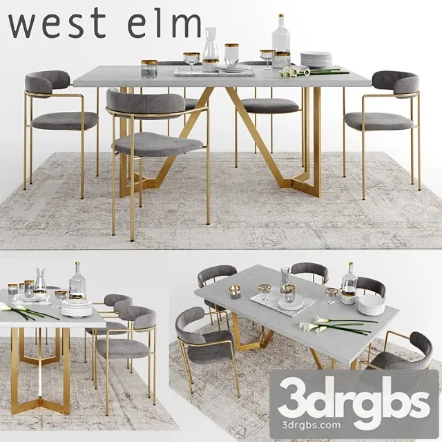 West elm set 4 2 3D Model Download