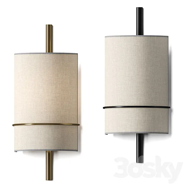 West Elm Shaw Sconce Wall Lamp 3D Model West Elm Shaw Sconce Wall Lamp 3D Model