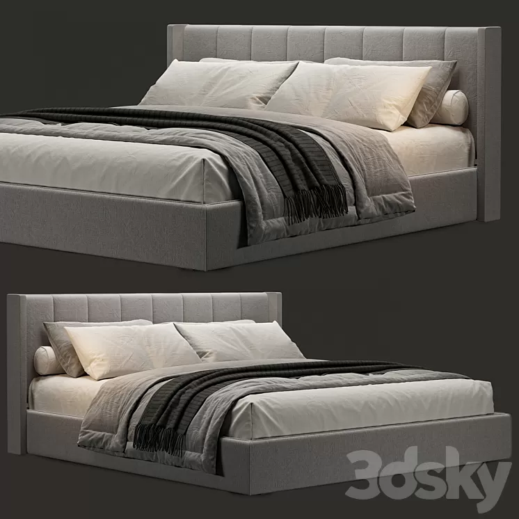 West Elm shelter bed 3D Model Free Download