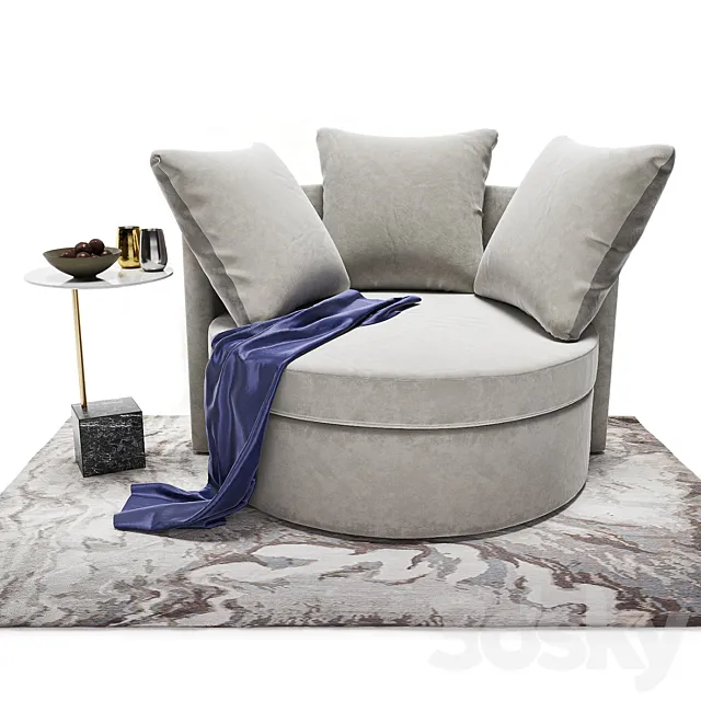 West Elm Shelter Swivel Chair 3DModel