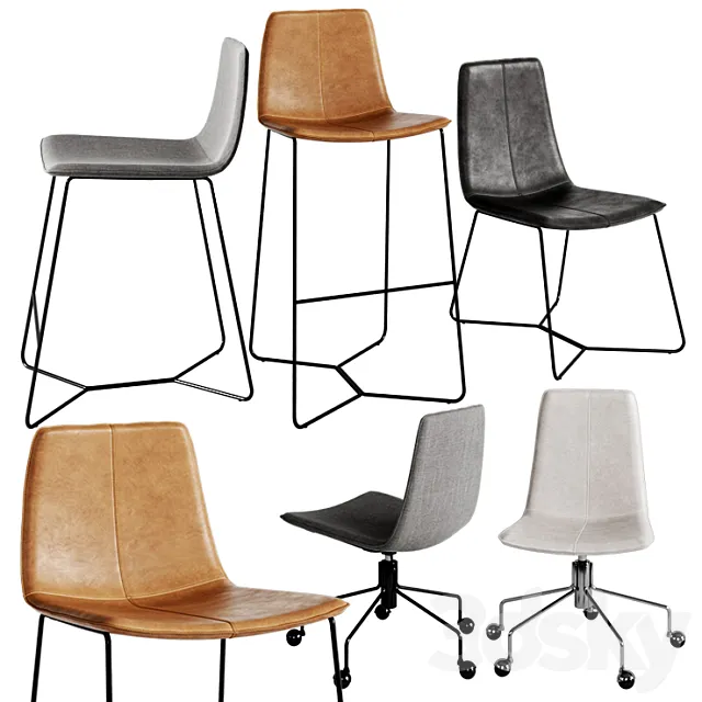 WEST ELM Slope set 3DModel WEST ELM Slope set 3DModel