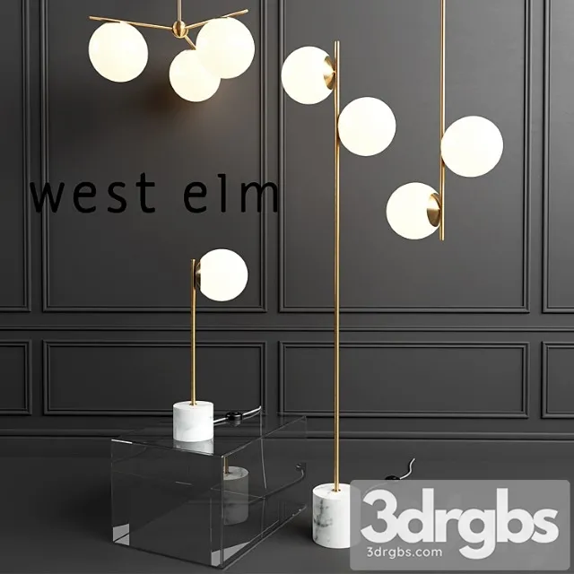 West Elm Sphere Lamp 3D Model Download