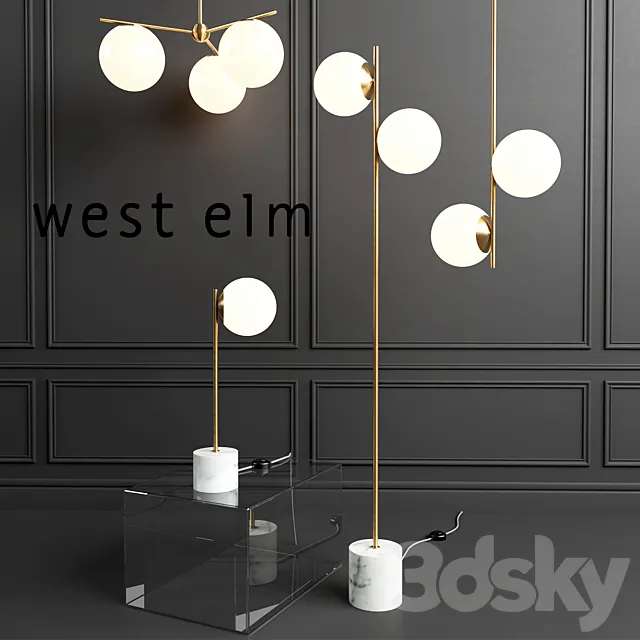 WEST ELM Sphere Lamp 3DModel WEST ELM Sphere Lamp 3DModel