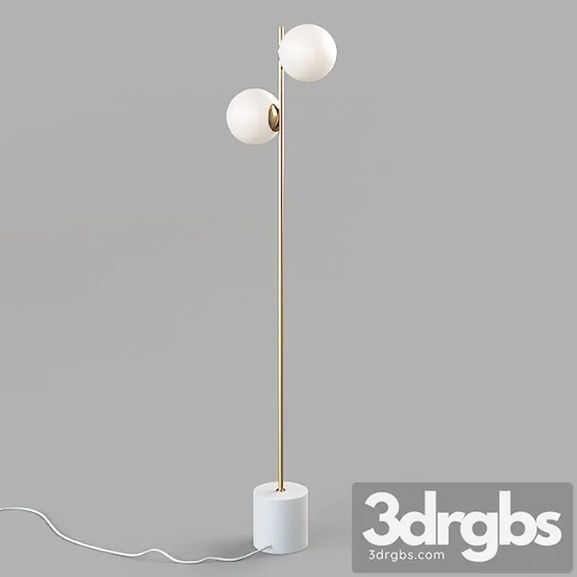 West Elm Sphere Stem Floor Lamp Brass 3D Model Download