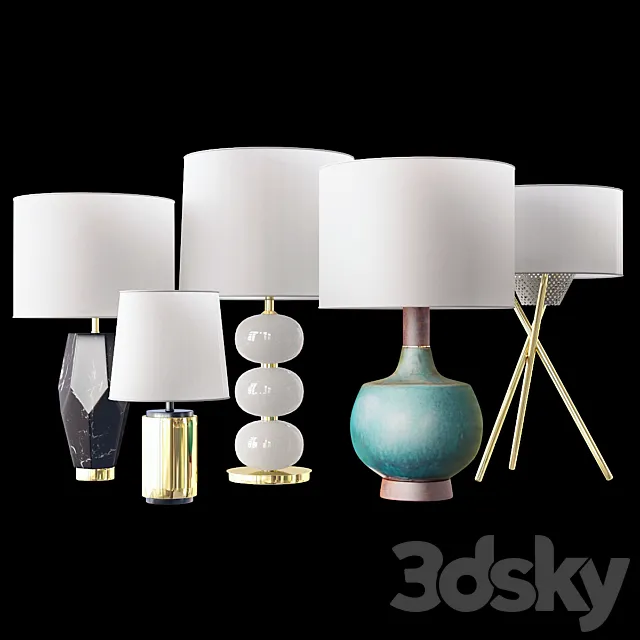 West elm table lamp 3DModel