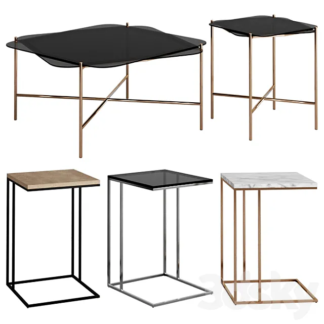 West elm tables 3 3D Model
