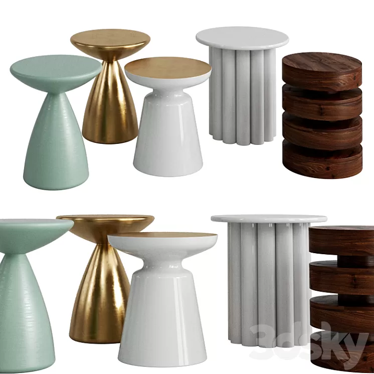 West elm tables 5 3D Model West elm tables 5 3D Model