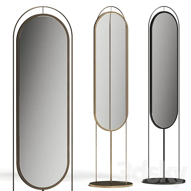 West Elm Tall Oval Floor Mirror 3D Model